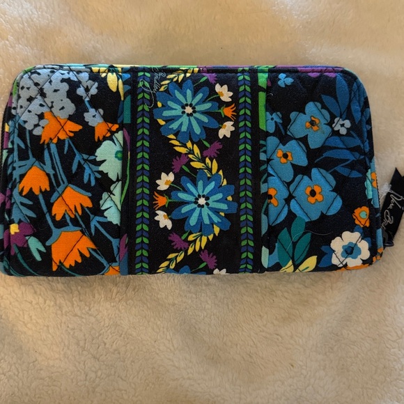 Vera Bradley Blue and Orange Floral Wallet - Picture 3 of 8